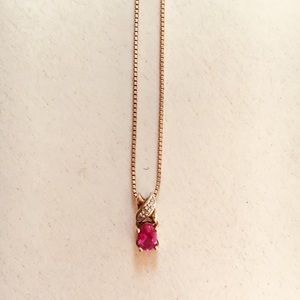 Rose Gold and Tourmaline Necklace